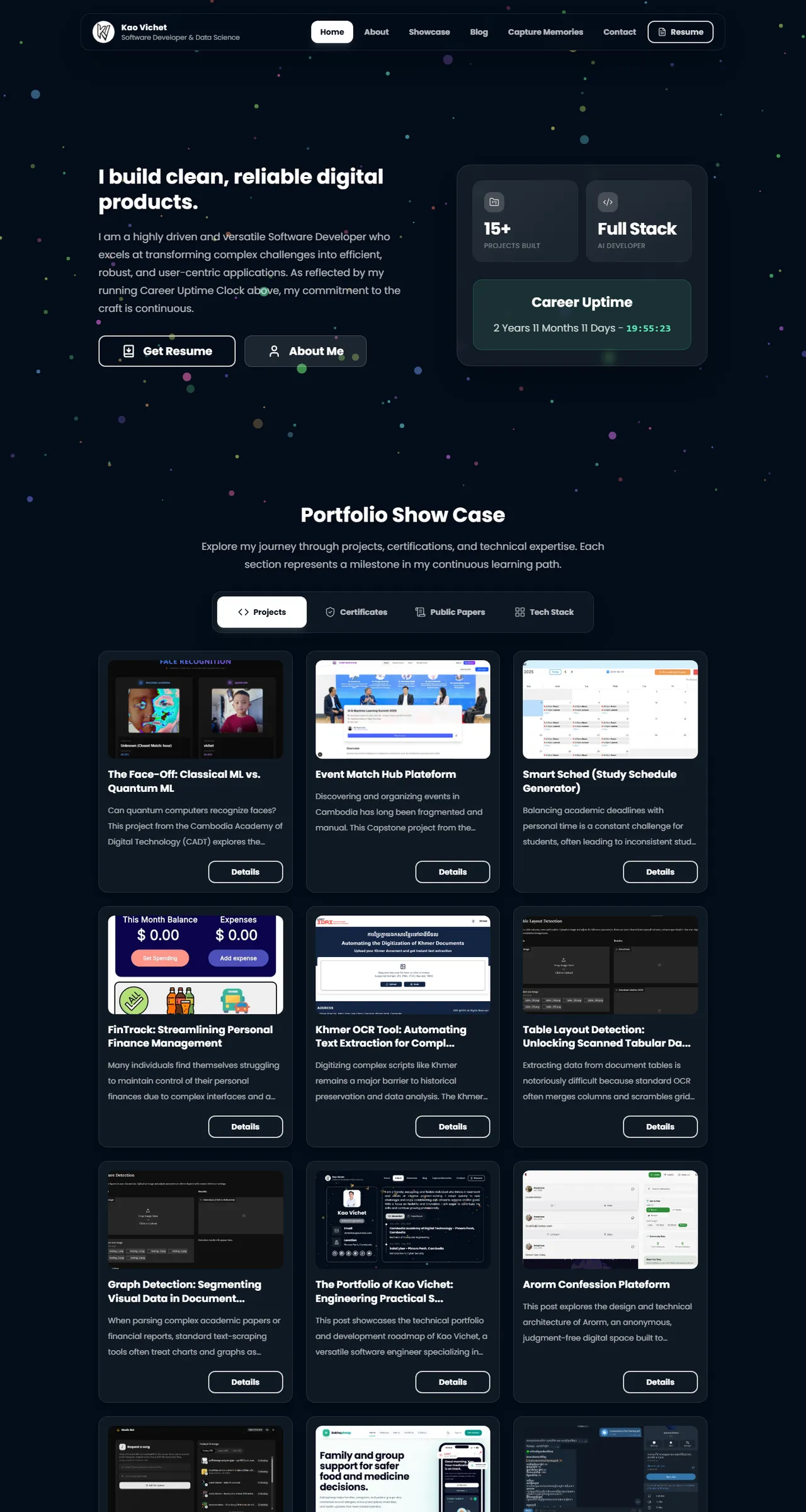 Kao Vichet Portfolio website